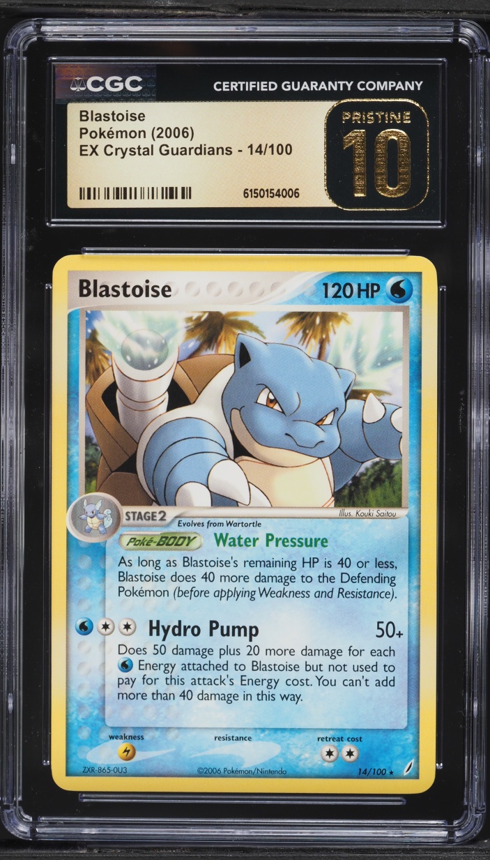 2006 Pokemon EX Crystal Guardians Blastoise #14 CGC 10 PRISTINE