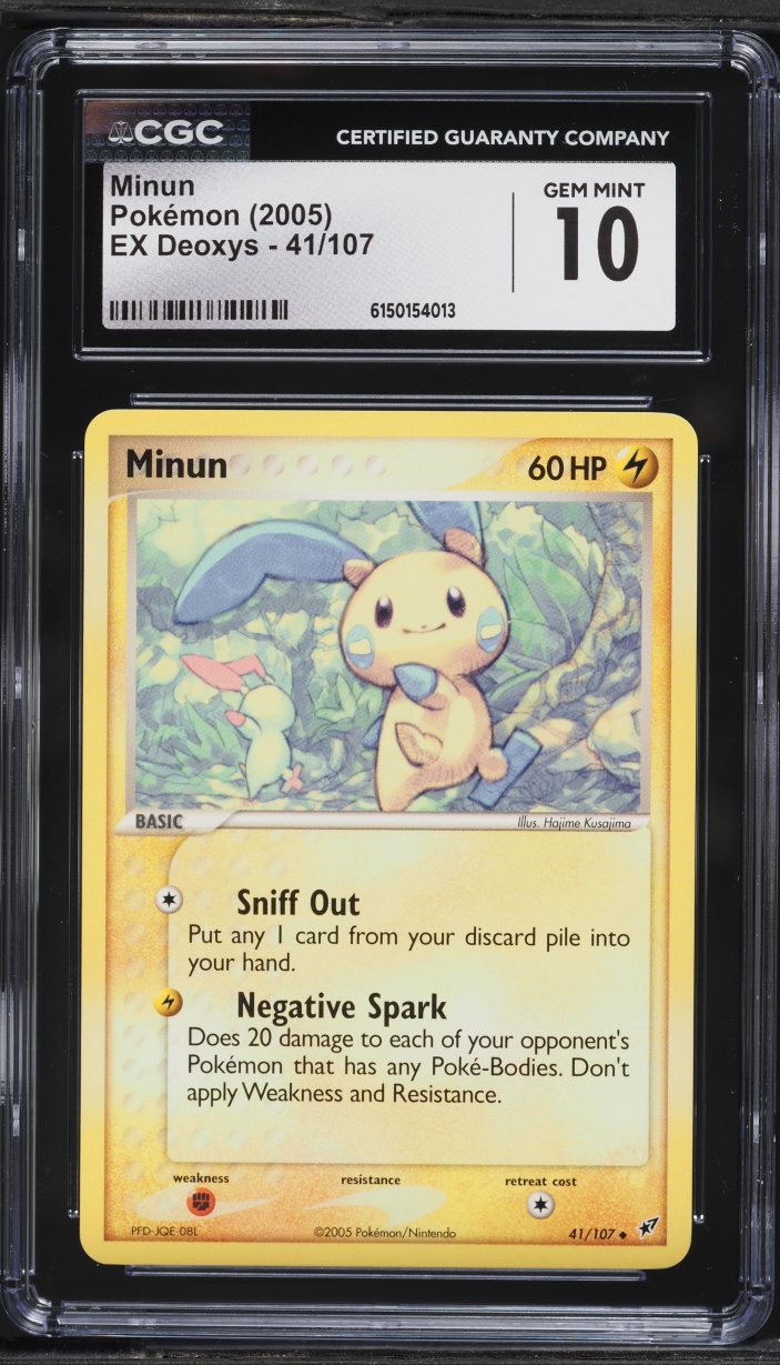 2005 Pokemon EX Deoxys Minun #41 CGC 10 GEM MINT