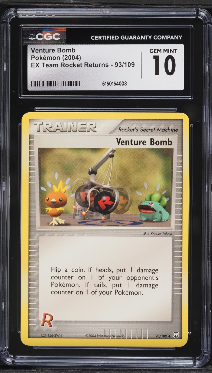 2004 Pokemon EX Team Rocket Returns Venture Bomb #93 CGC 10 GEM MINT