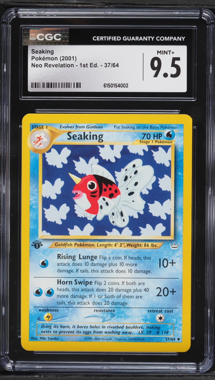 2001 Pokemon Neo Revelation 1st Edition Seaking #37 CGC 9.5 MINT+