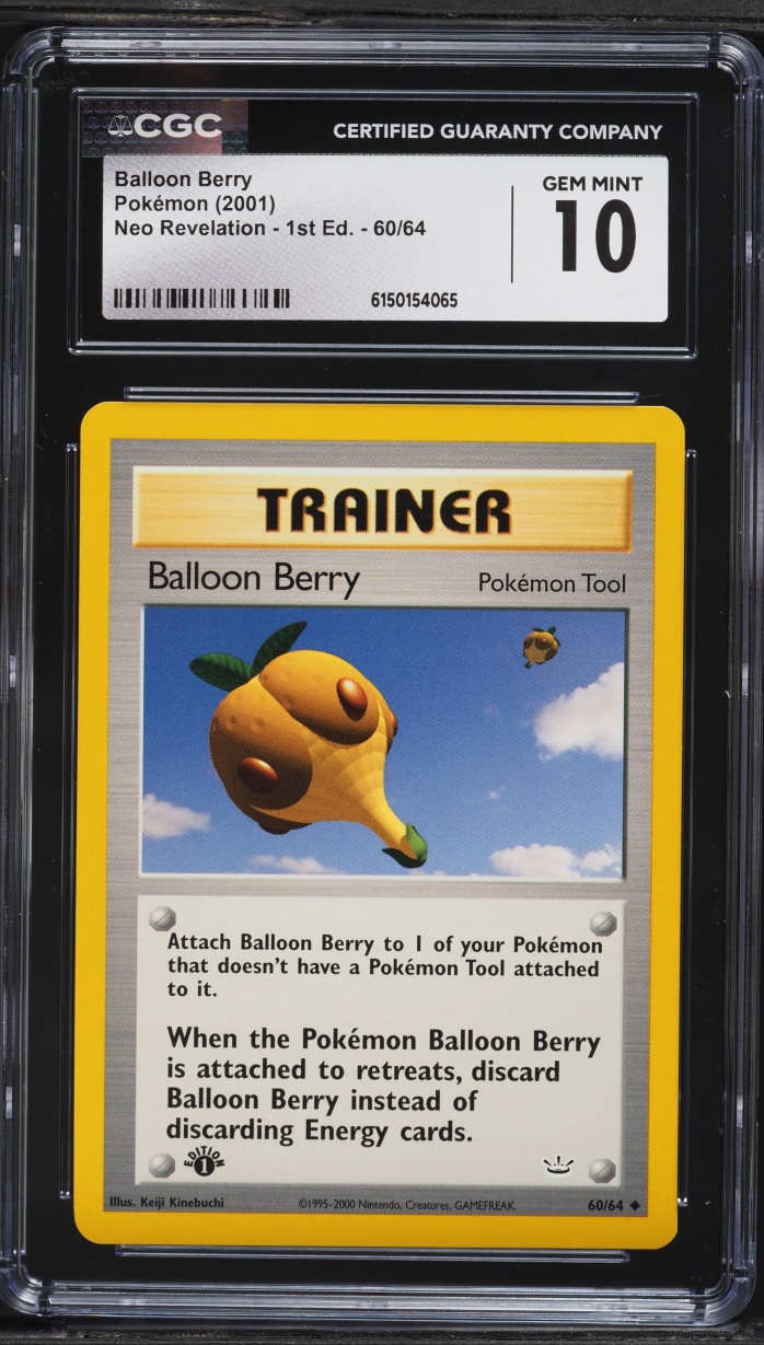 2001 Pokemon Neo Revelation 1st Edition Balloon Berry #60 CGC 10 GEM MINT