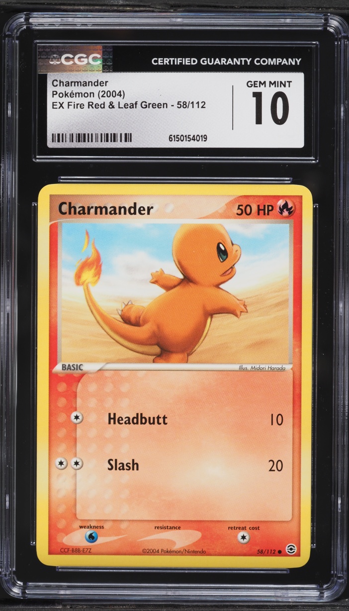 2004 Pokemon EX Fire Red & Leaf Green Charmander #58 CGC 10 GEM MINT