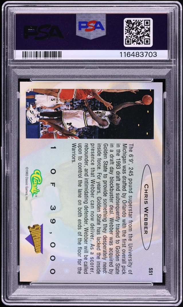 1993 Classic Draft Illustrated Chris Webber ROOKIE #SS1 PSA 6 EXMT