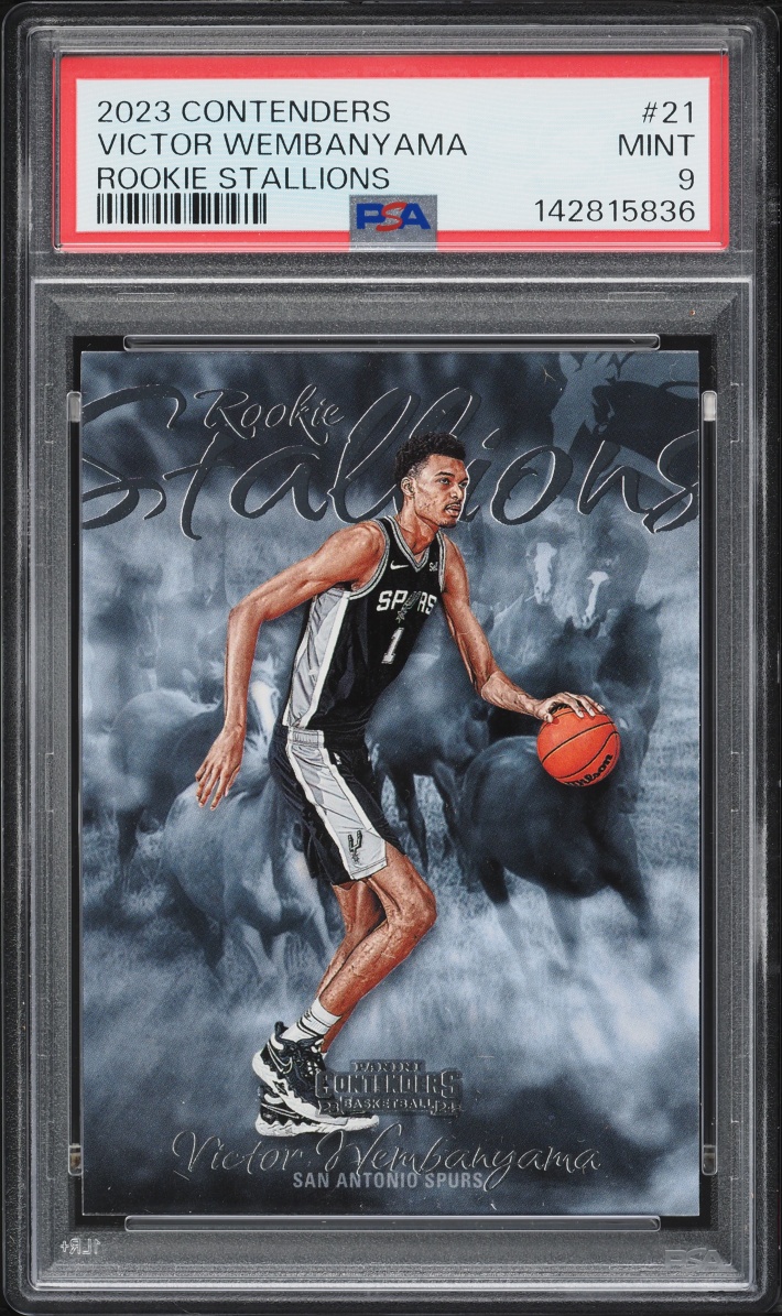 2023 Panini Contenders Stallions Victor Wembanyama ROOKIE #21 PSA 9 MINT
