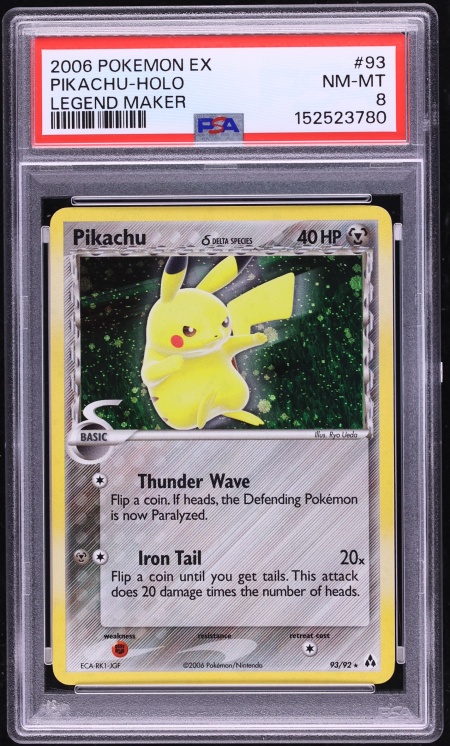 2006 Pokemon EX Legend Maker Holo Pikachu #93 PSA 8 NM-MT