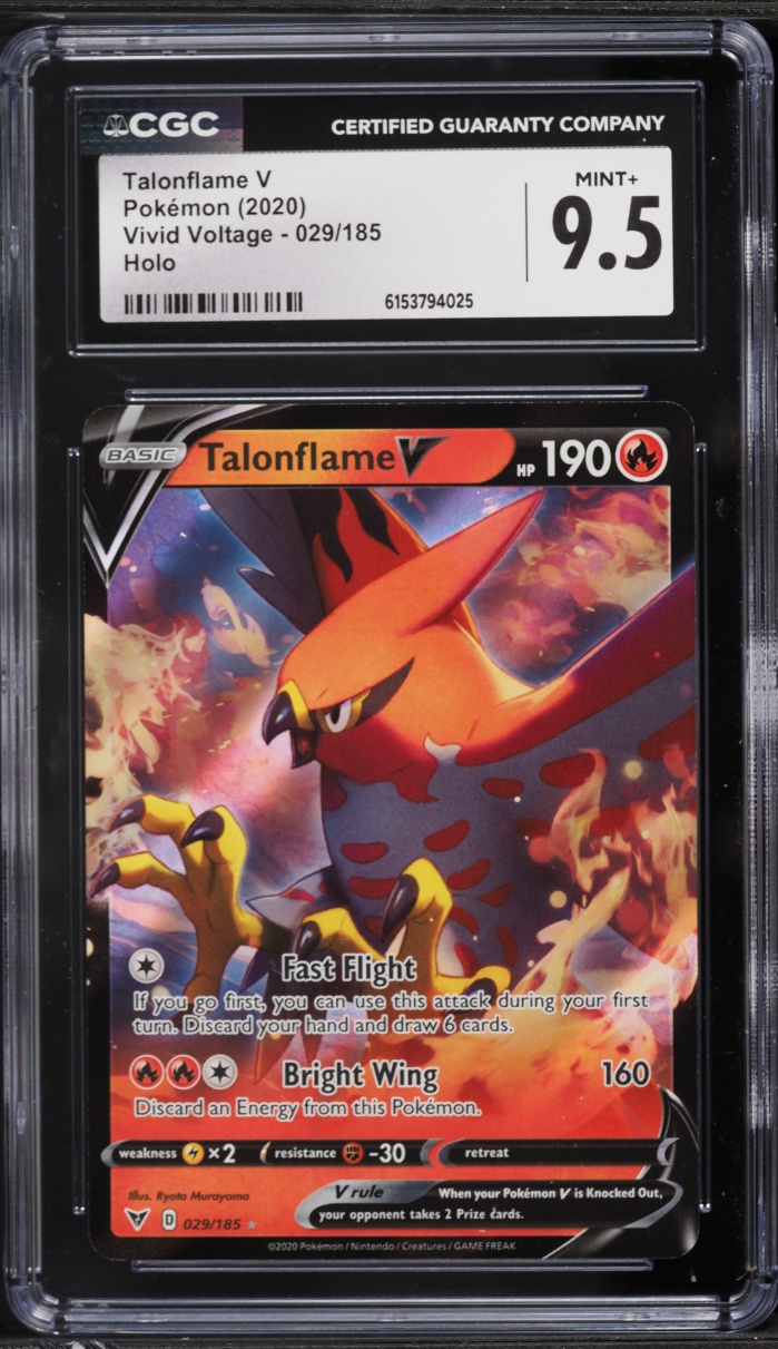 2020 Pokemon Sword & Shield Vivid Voltage Holo Talonflame V #29 CGC 9.5 MINT+