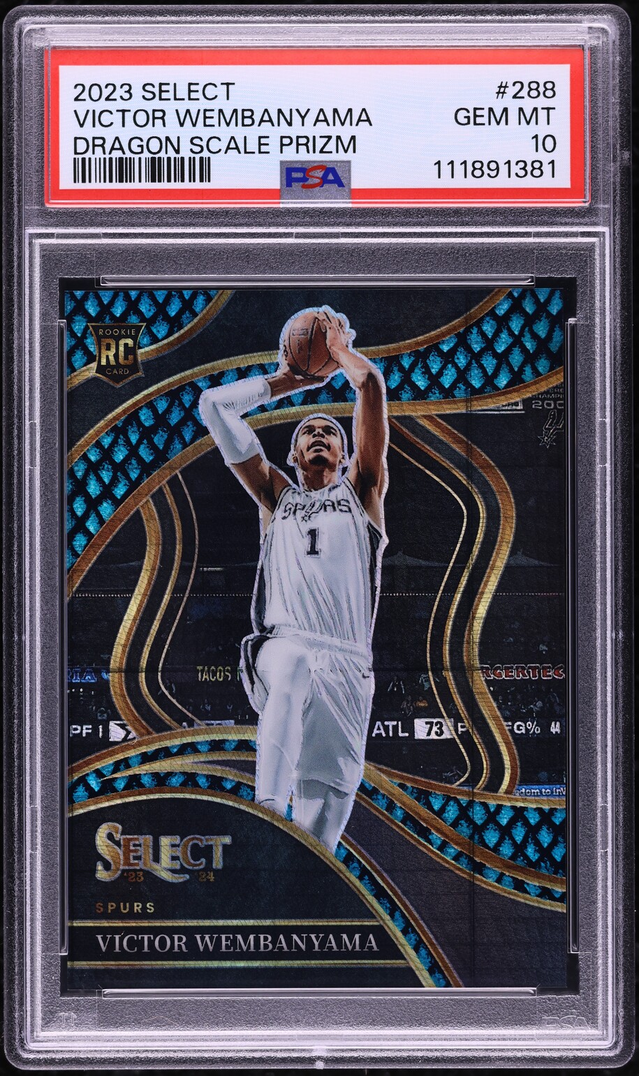 2023 Select Courtside Dragon Scale Prizm Victor Wembanyama ROOKIE /8 #288 PSA 10