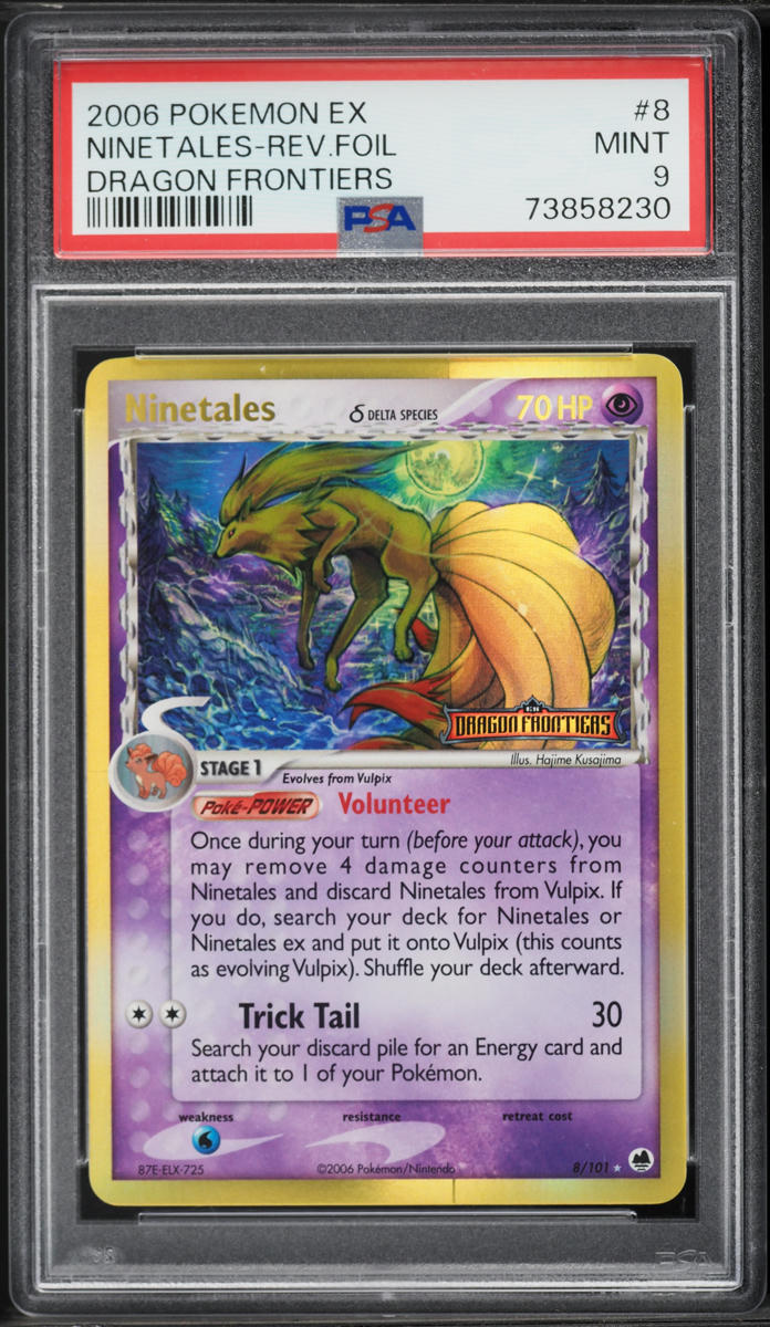 2006 Pokemon EX Dragon Frontiers Reverse Holo Ninetales #8 PSA 9 MINT ...