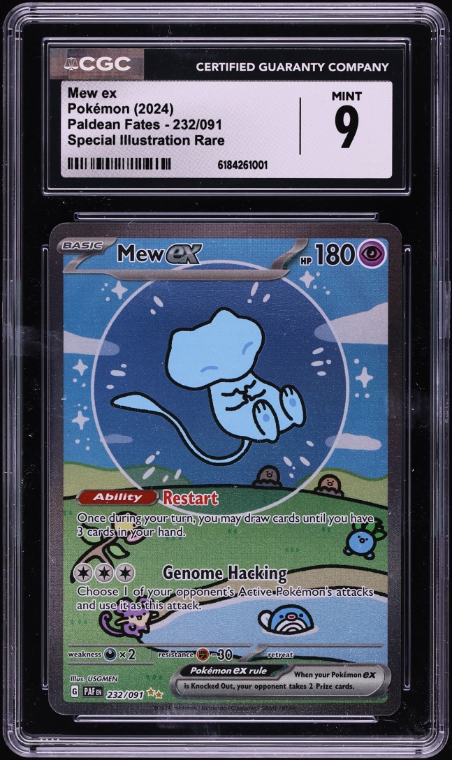 2024 Pokemon Scarlet & Violet Paldean Fates SIR Mew ex #232 CGC 9 MINT