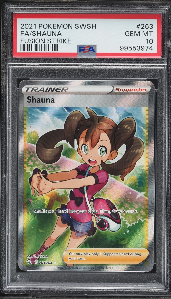 2021 Pokemon Sword & Shield Fusion Strike Full Art Shauna #263 PSA 10 GEM MINT