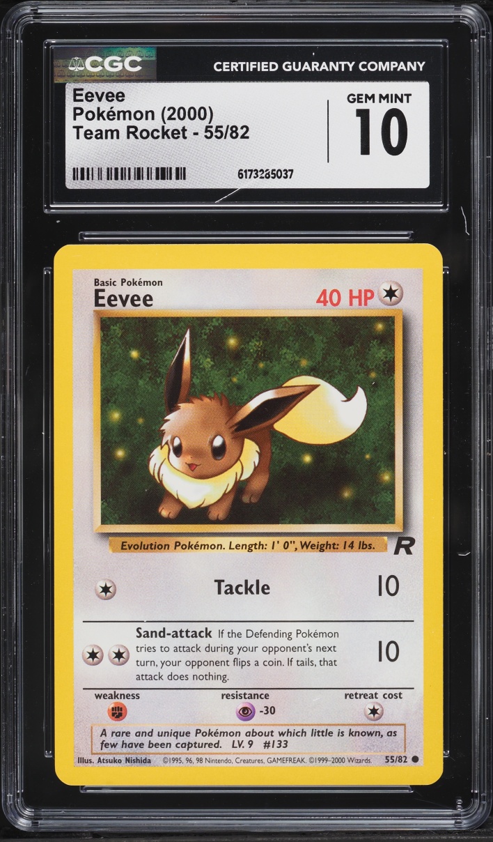 2000 Pokemon Team Rocket Eevee #55 CGC 10 GEM MINT