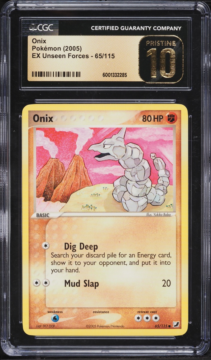 2005 Pokemon EX Unseen Forces Onix #65 CGC 10 PRISTINE