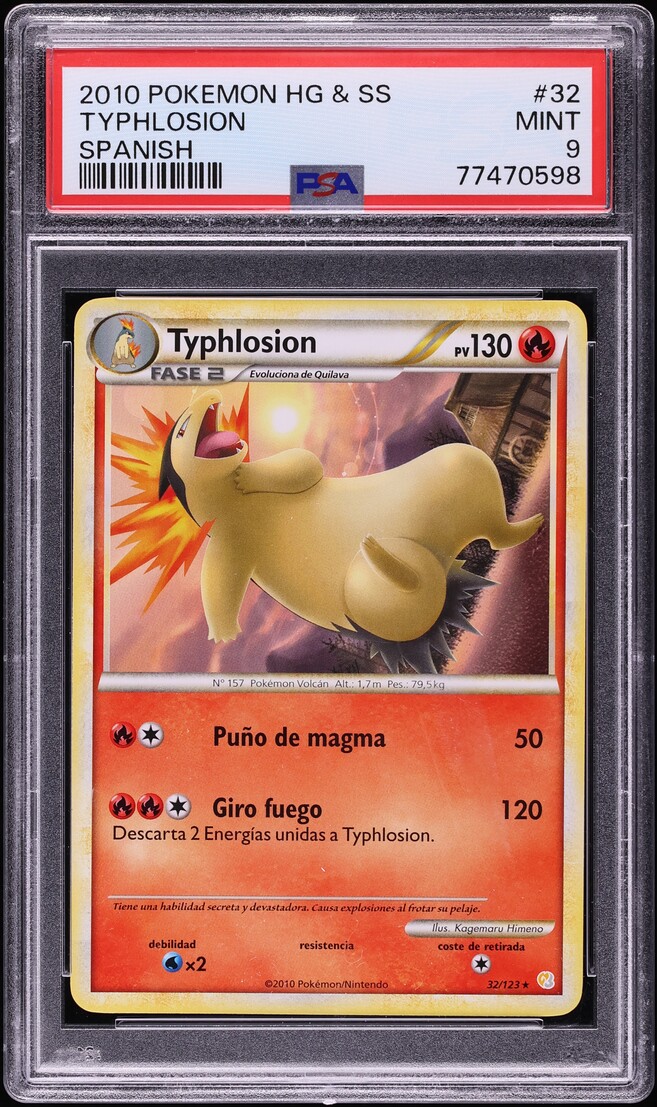 2010 Pokemon Spanish Heartgold & Soulsilver Typhlosion #32 PSA 9 MINT