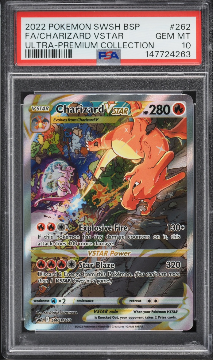 2022 Pokemon Sword & Shield Promo Ultra Premium Full Art Charizard VSTAR #SWSH262 PSA 10 GEM