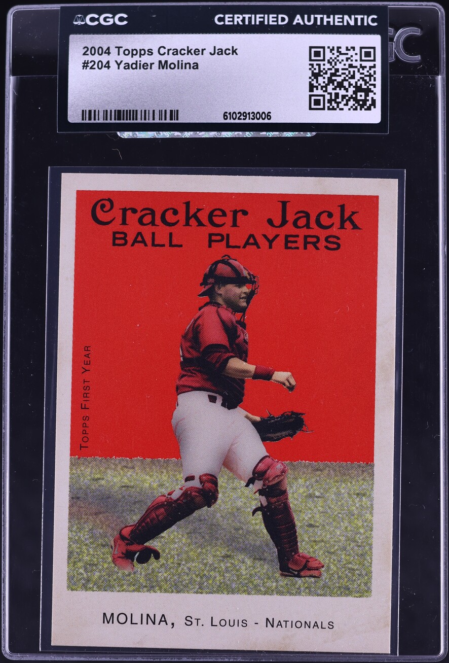 2004 Topps Cracker Jack Yadier Molina ROOKIE #204 CGC AUTH