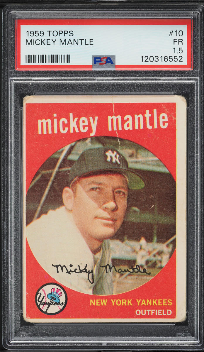 1959 Topps Mickey Mantle #10 PSA 1.5 FR
