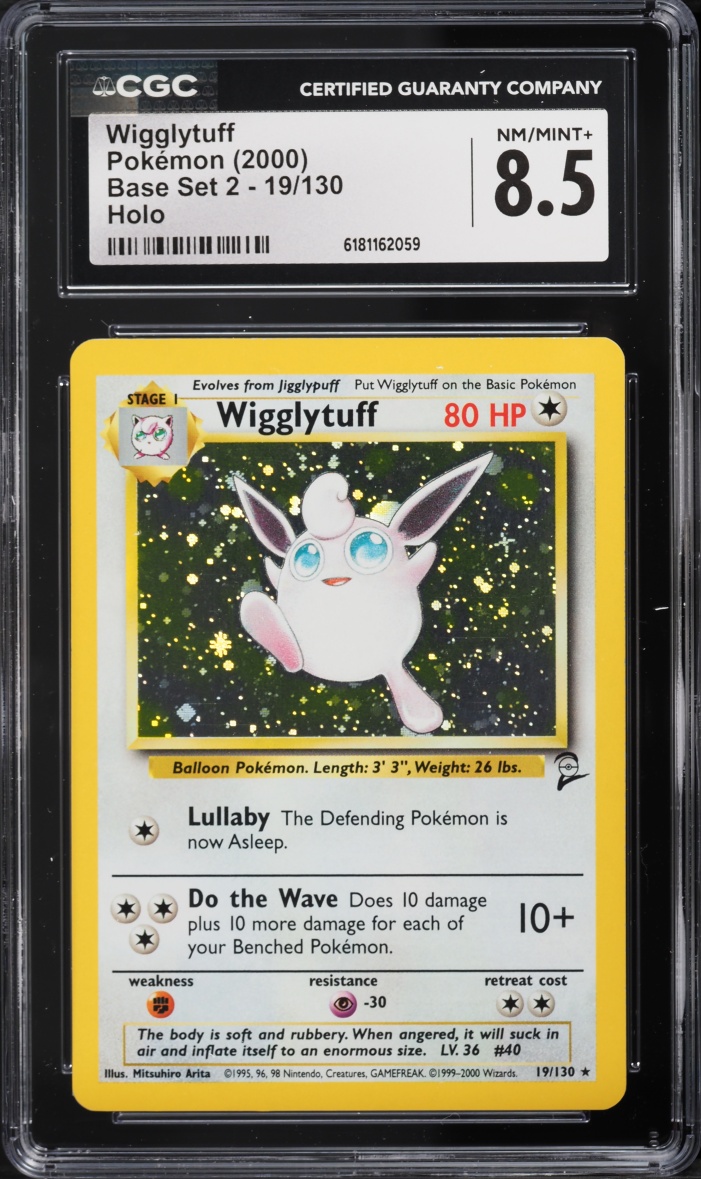 2000 Pokemon Base Set 2 Holo Wigglytuff #19 CGC 8.5 NM-MT+