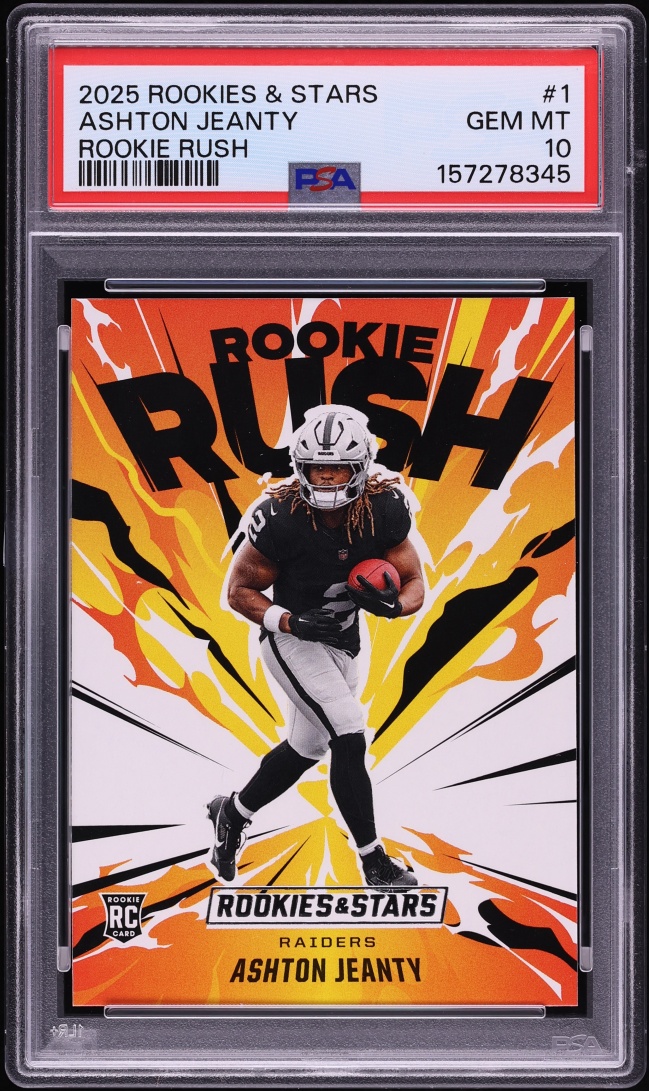 2025 Panini Rookies & Stars Rush Ashton Jeanty ROOKIE #1 PSA 10 GEM MINT