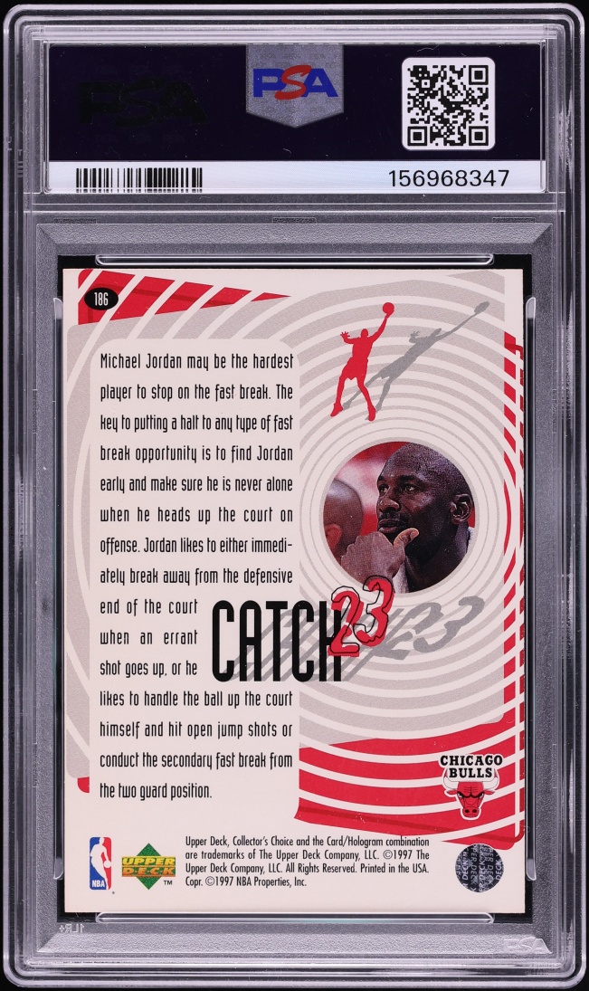 1997 Collector's Choice Catch 23 Michael Jordan #186 PSA 9 MINT