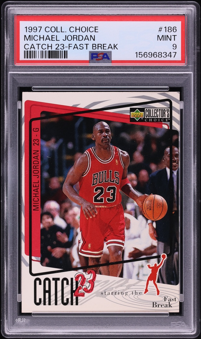 1997 Collector's Choice Catch 23 Michael Jordan #186 PSA 9 MINT