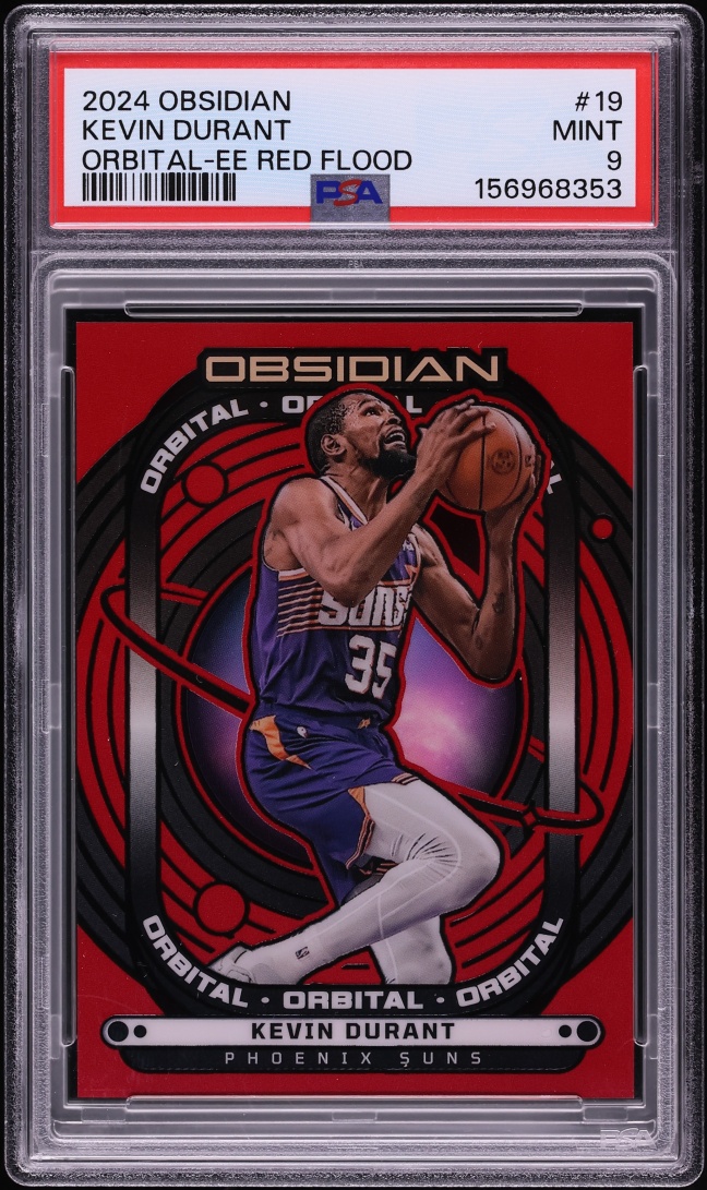 2024 Panini Obsidian Orbital Electric Etch Red Flood Kevin Durant #19 PSA 9 MINT