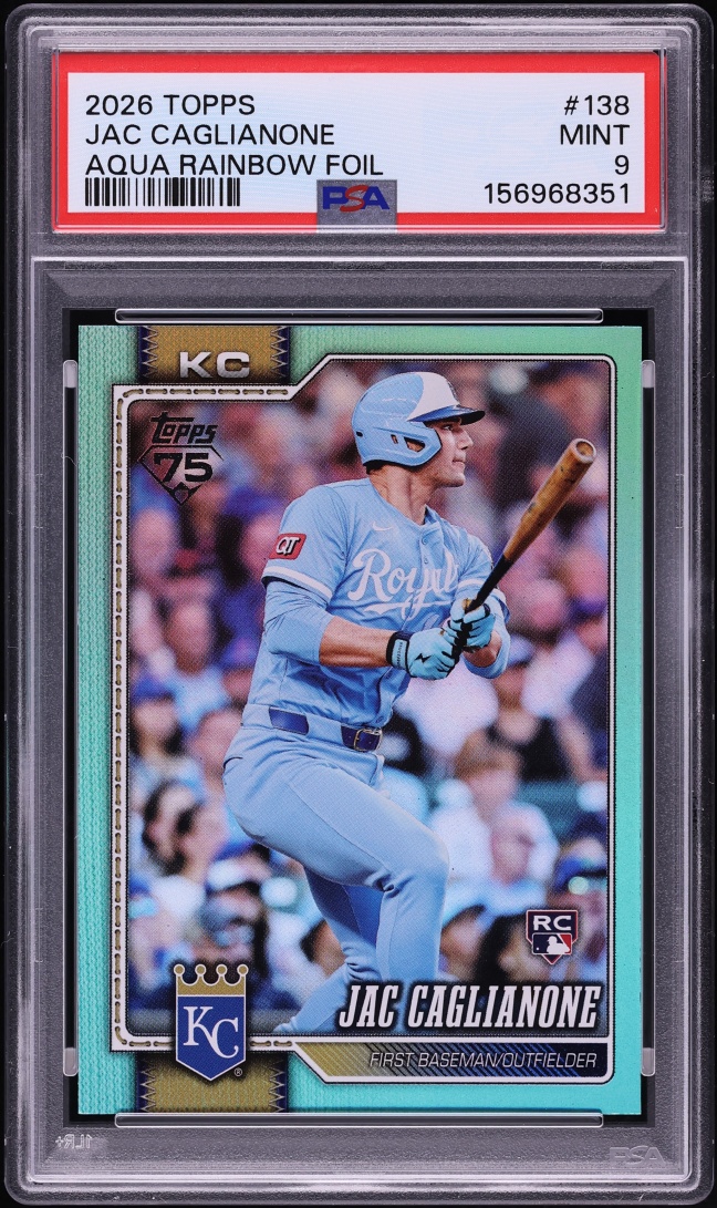 2026 Topps Aqua Rainbow Foil Jac Caglianone ROOKIE #138 PSA 9 MINT