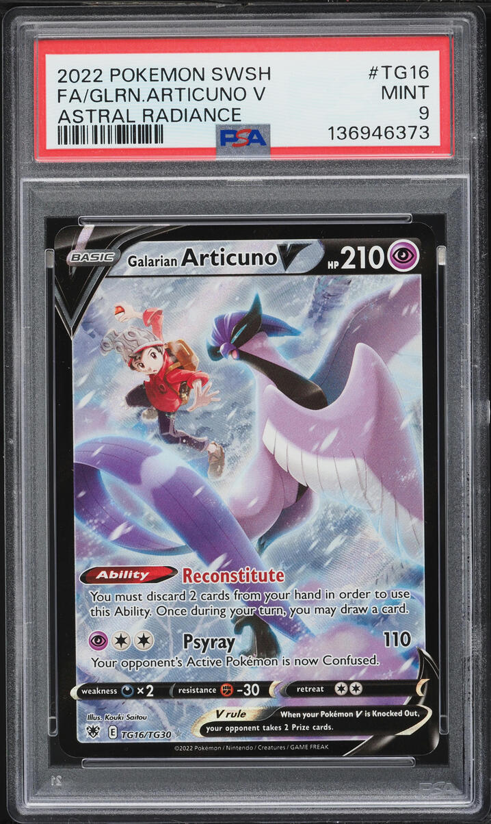 2022 Pokemon Sword & Shield Astral Radiance CHR Galarian Articuno V #TG16 PSA 9 MINT