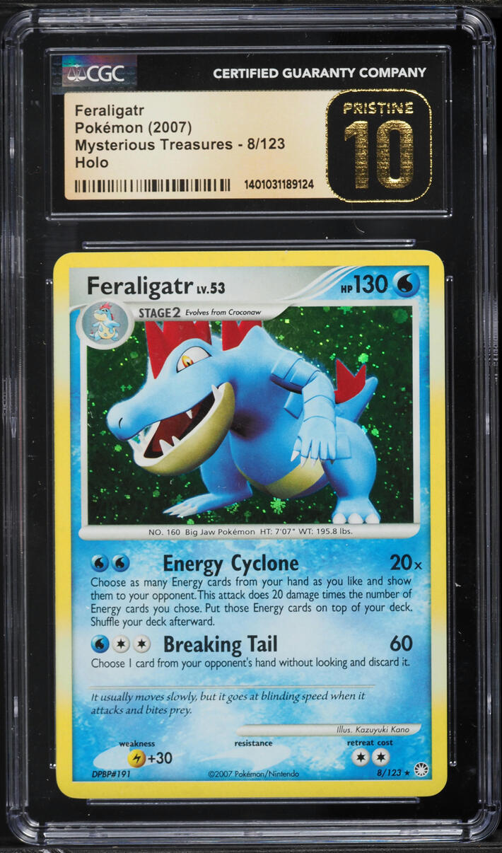 2007 Pokemon Diamond & Pearl Mysterious Treasures Holo Feraligatr #8 CGC 10 PRISTINE