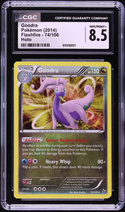 2014 Pokemon XY Flashfire Holo Goodra #74 CGC 8.5 NM-MT+