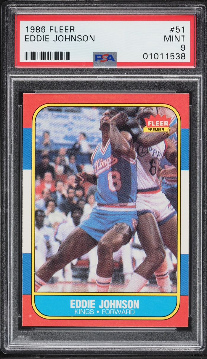 1986 Fleer Basketball Eddie Johnson #51 PSA 9 MINT