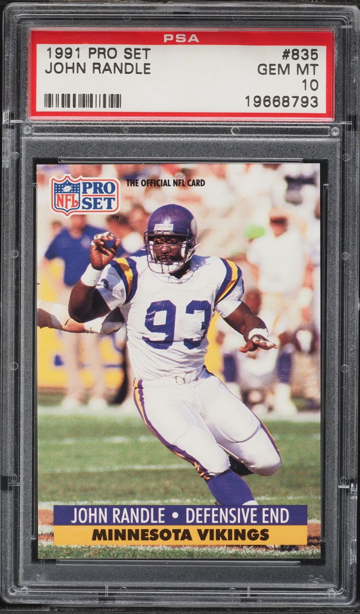 1991 Pro Set Football John Randle ROOKIE #835 PSA 10 GEM MINT