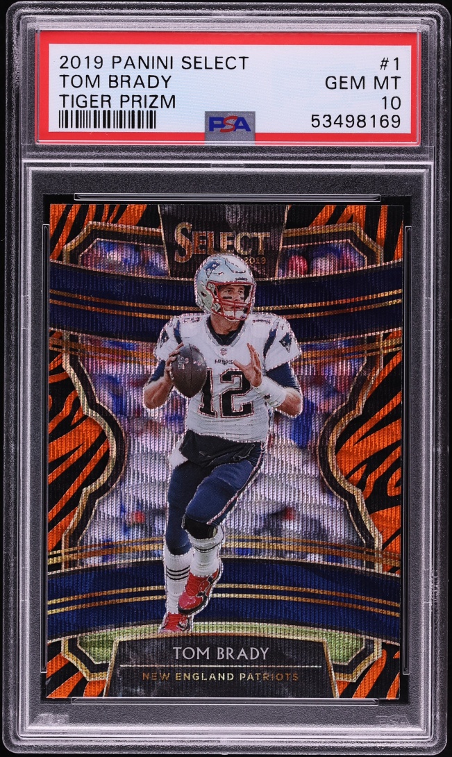 2019 Select Concourse Tiger Prizm Tom Brady #1 PSA 10 GEM MINT