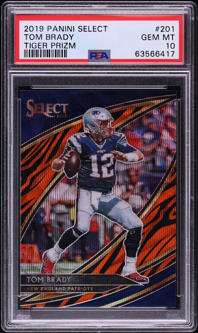 2019 Select Field Level Tiger Prizm Tom Brady #201 PSA 10 GEM MINT
