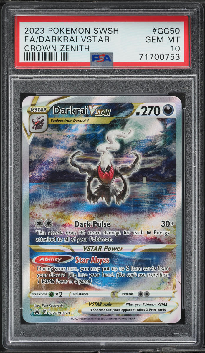 2023 Pokemon SWSH Crown Zenith Full Art Darkrai VSTAR #GG50 PSA 10 GEM MINT