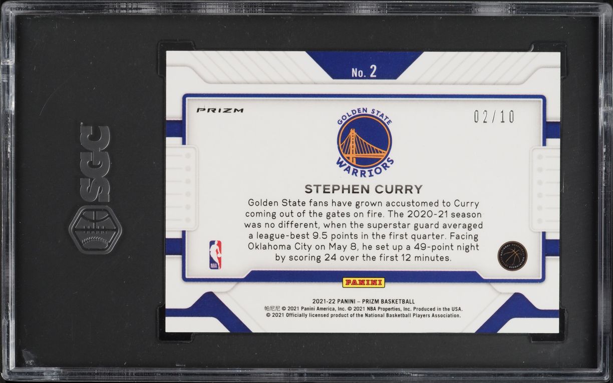2021 Panini Prizm Widescreen Gold Stephen Curry /10 #2 SGC 10 GEM MINT