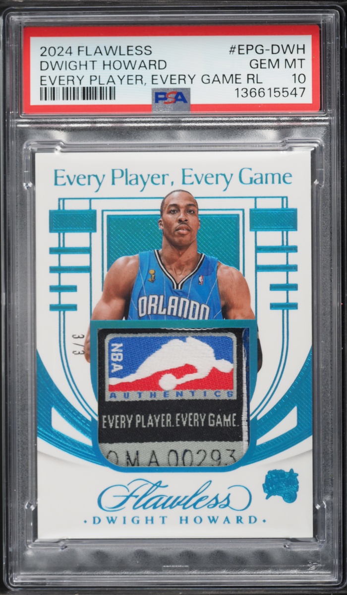 2024 Panini Flawless Every Playe, Every Game Dwight Howard LOGOMAN PATCH 3/3 #EPG-DWH PSA 10