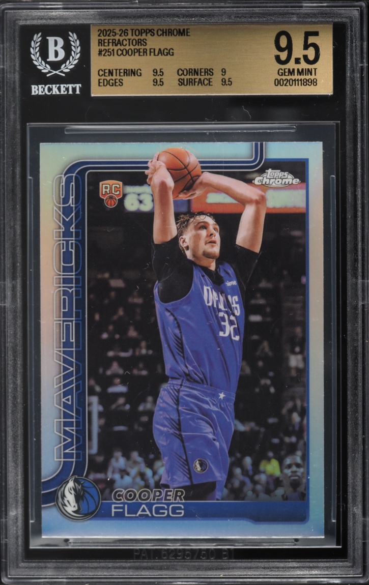 2025 Topps Chrome Refractors Cooper Flagg ROOKIE #251 BGS 9.5 GEM MINT