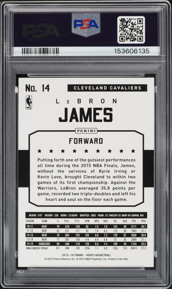 2015 Hoops Cyber Monday Lebron James /7 #14 PSA 10 GEM MINT