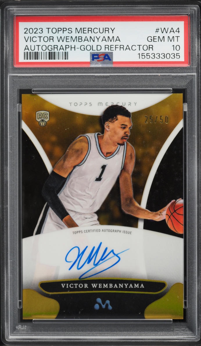 2023 Topps Mercury Gold Refractor Victor Wembanyama ROOKIE AUTO /50 #WA4 PSA 10 GEM MINT