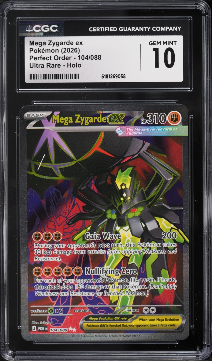 2026 Pokemon Mega Evolution Perfect Order Full Art Mega Zygarde ex #104 CGC 10 GEM MINT