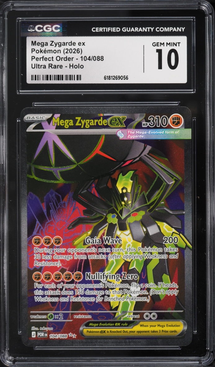 2026 Pokemon Mega Evolution Perfect Order Full Art Mega Zygarde ex #104 CGC 10 GEM MINT