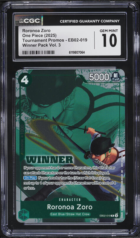 2025 One Piece Legacy Of Master Alt Art Roronoa Zoro #OP12-020 CGC