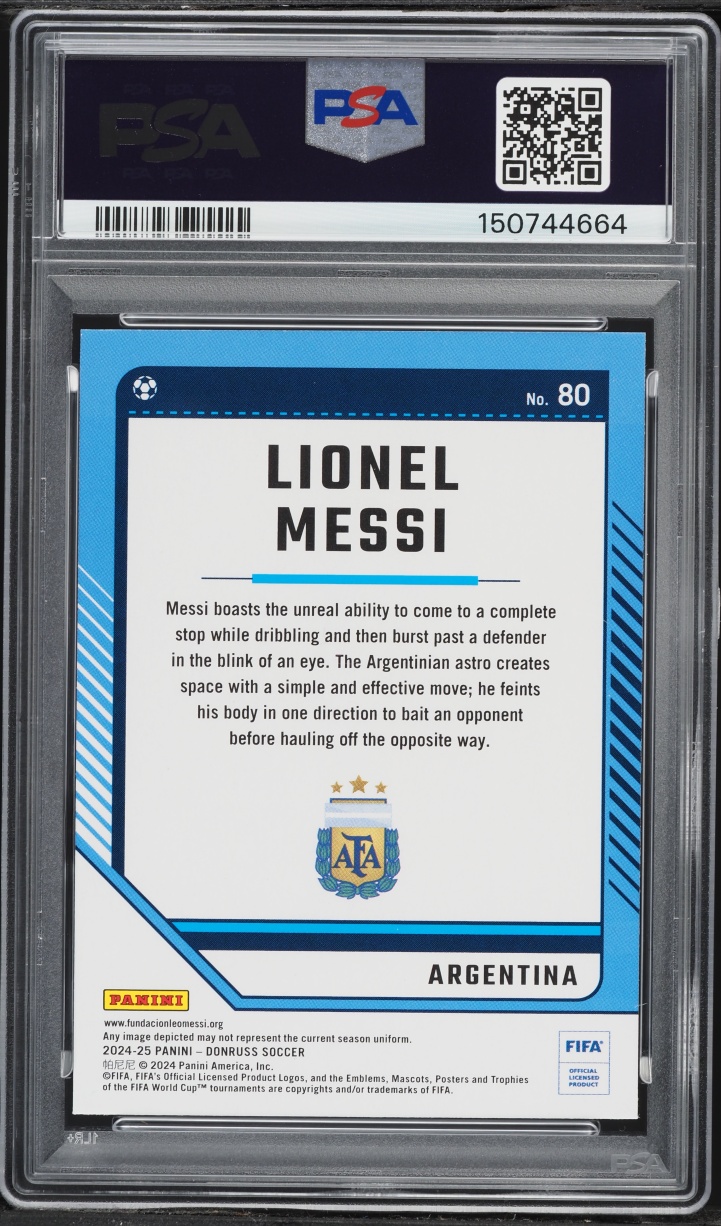 2024 Donruss FIFA Lionel Messi #80 PSA 10 GEM MINT