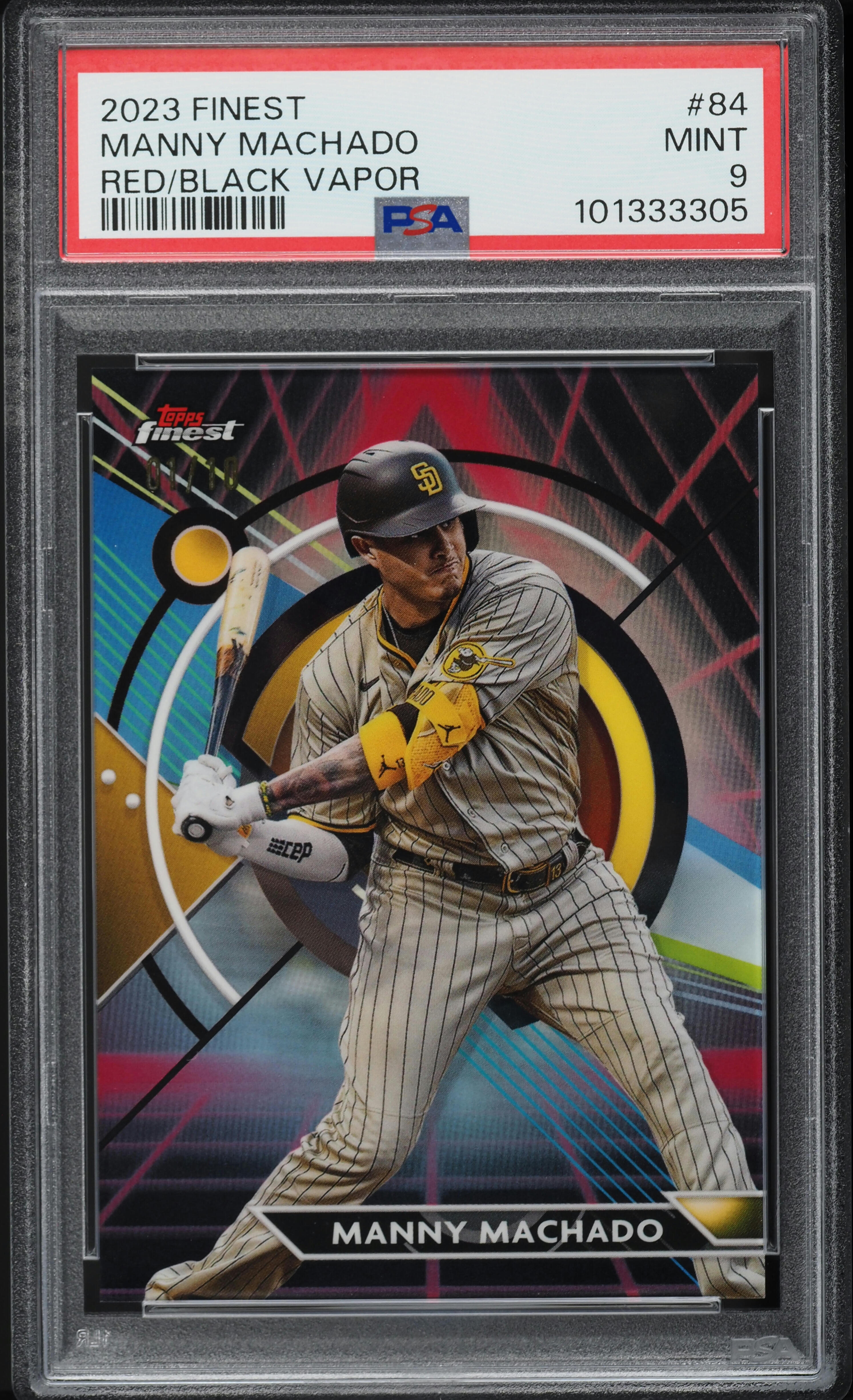 2023 Finest Red Black Vapor Manny Machado 1/10 #84 PSA 9 MINT on
