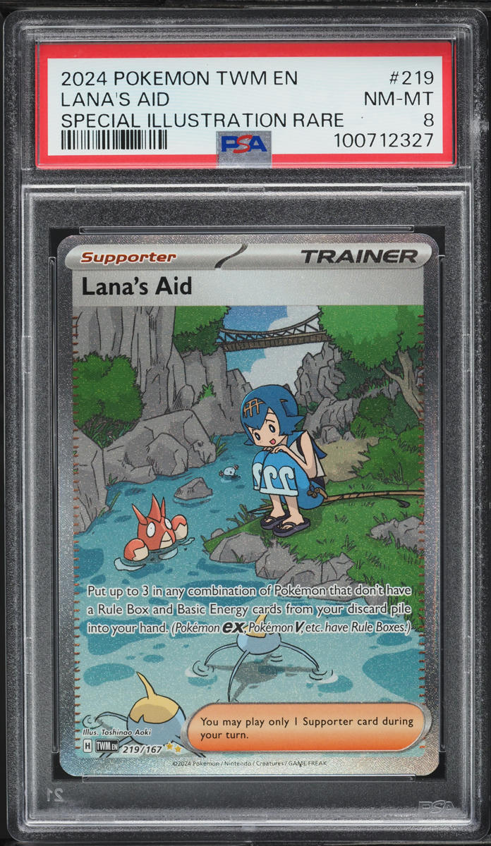 2024 Pokemon SV Twilight Masquerade SIR Lana's Aid #219 PSA 8 NM-MT