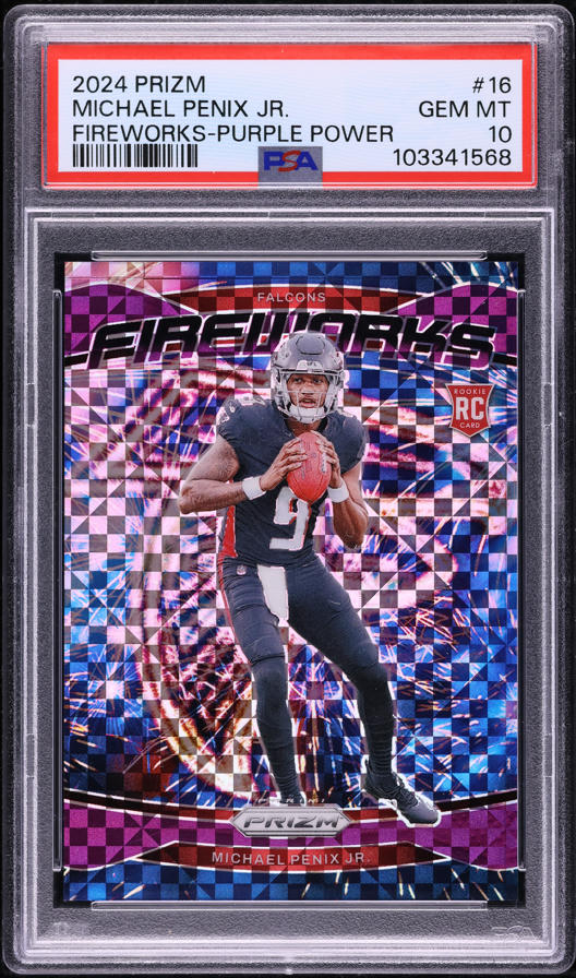 2024 Panini Prizm Fireworks Green Michael Penix Jr. ROOKIE