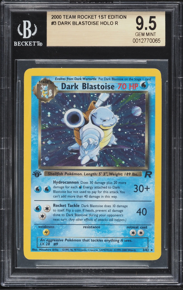 2000 Pokemon Team Rocket 1st Edition Holo Dark Blastoise #3 BGS 9.5 GEM MINT