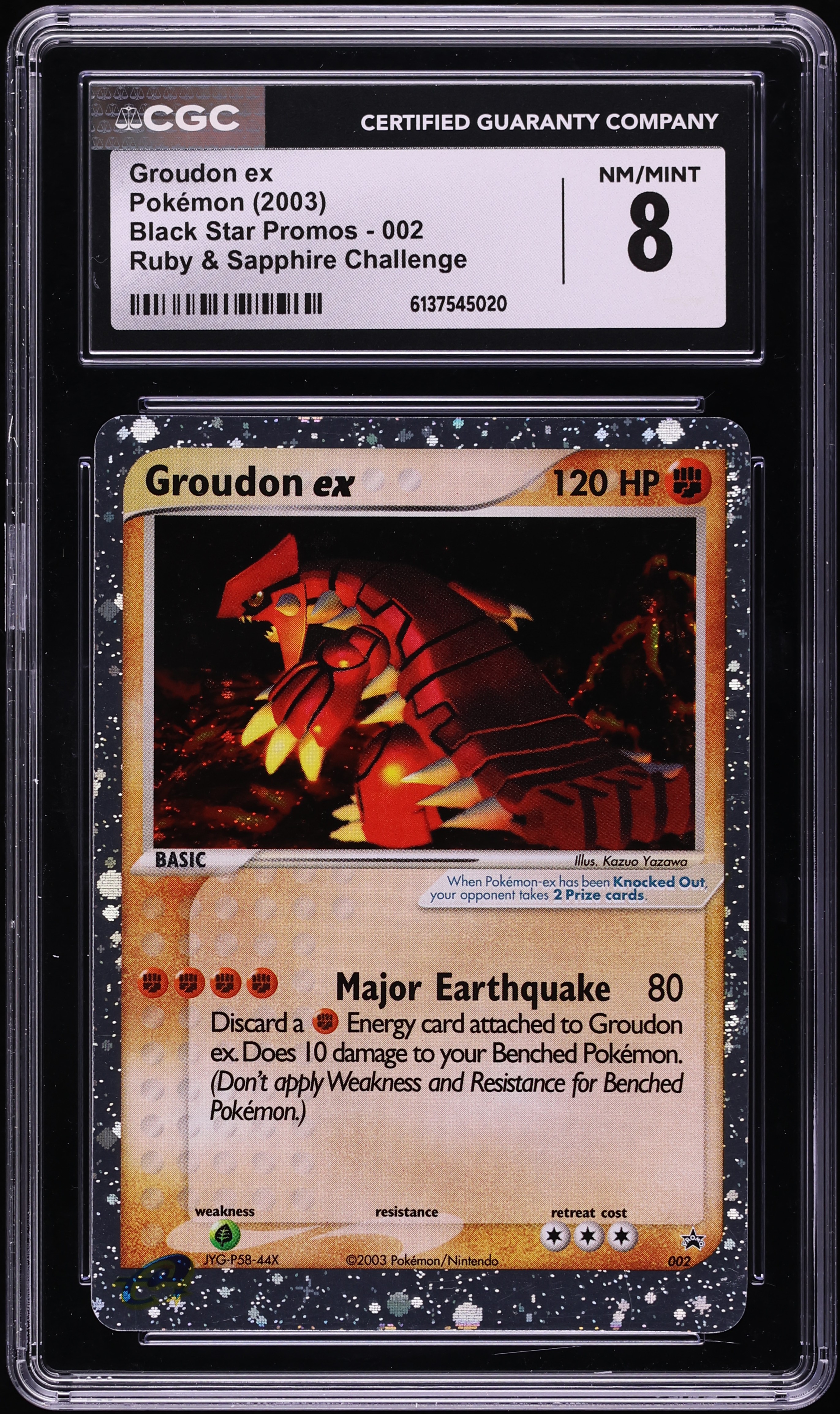2003 Pokemon EX Black Star Promo Ruby & Sapphire Challenge Holo Groudon Ex #2 CGC 8 NM-MT