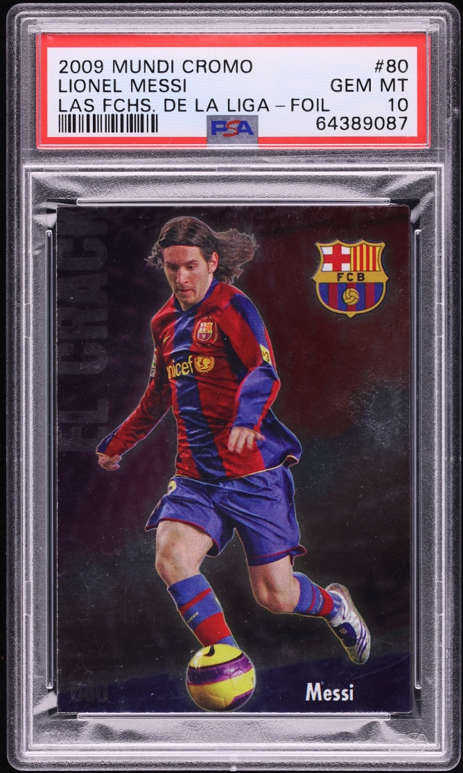2009 Mundi Cromo Las Fichas De La Liga Foil Lionel Messi #80 PSA 10 GEM MINT