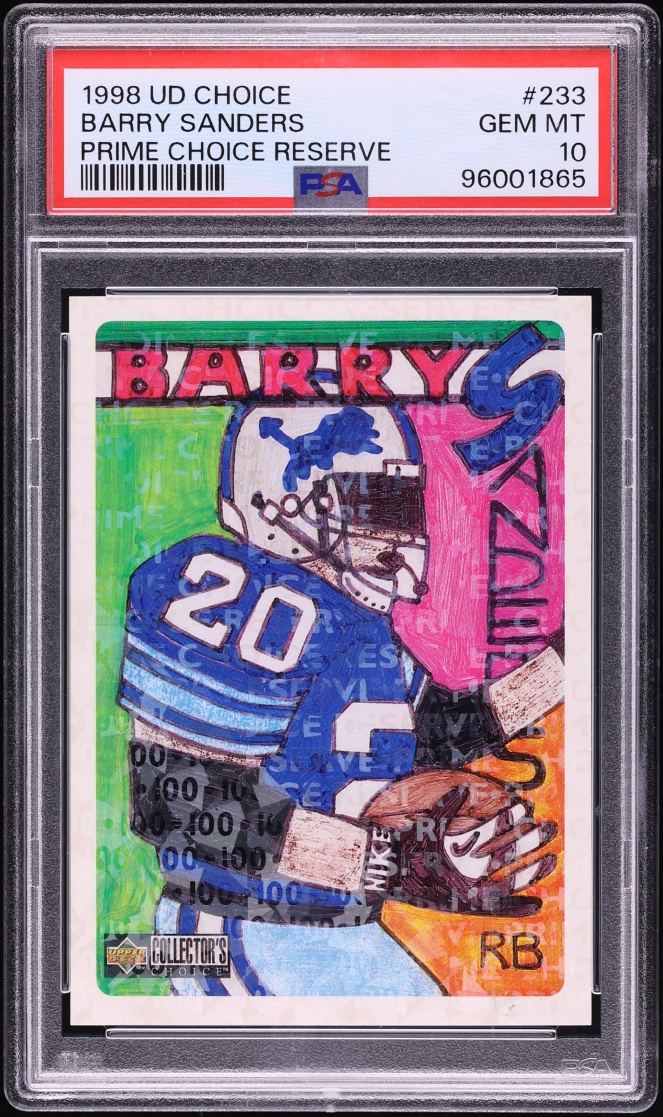 1998 Upper Deck Choice Prime Reserve Barry Sanders /100 #233 PSA 10 GEM MINT